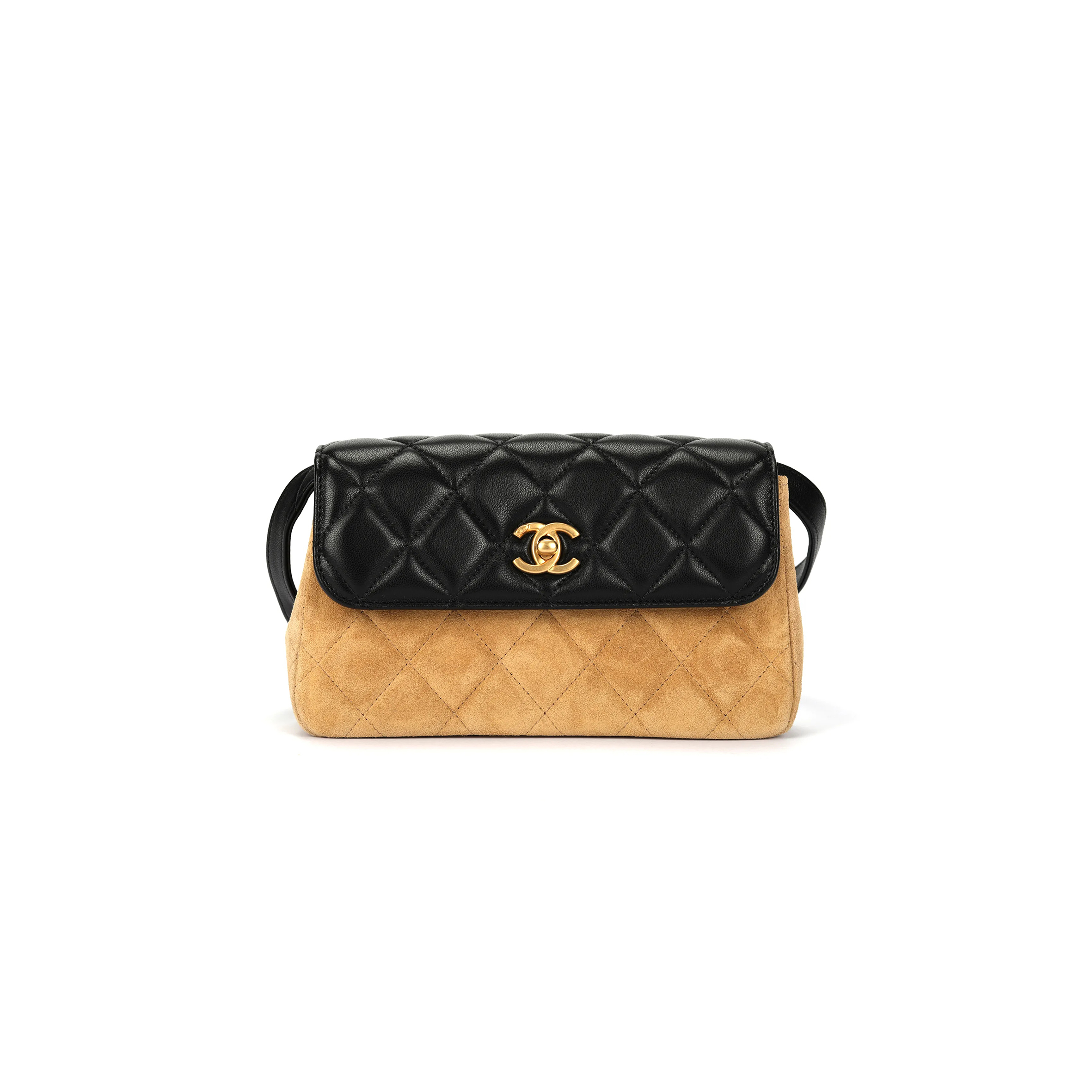 CHANEL BLACK SUEDE FLAP CROSSBODY BAG AP4677 (19.5*11.5*5cm)